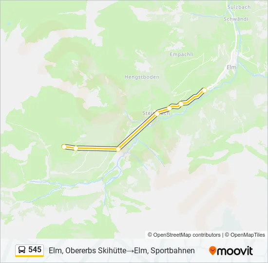 545 Bus Line Map