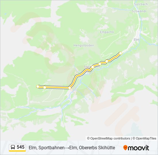 545 Bus Line Map