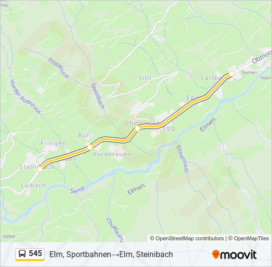 545 Bus Line Map