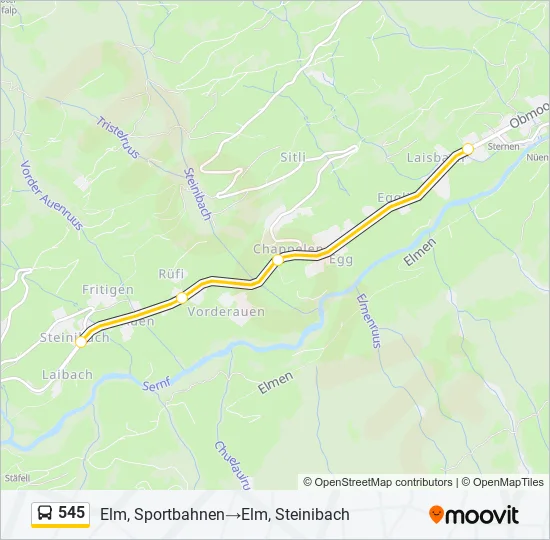 545 Bus Line Map