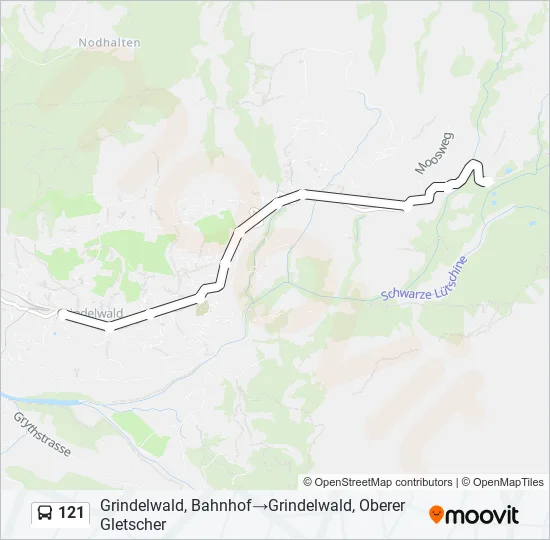 121 Bus Line Map