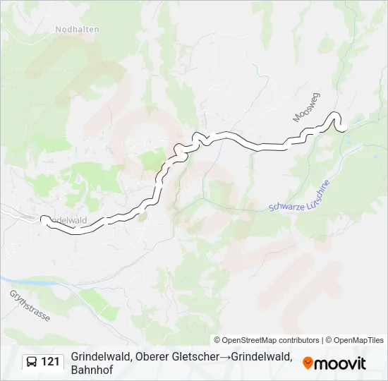 121 Bus Line Map