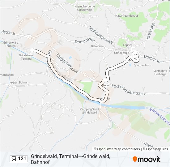 121 bus Line Map