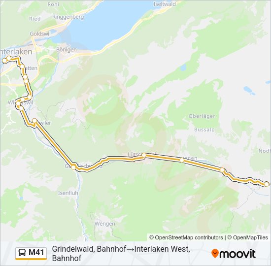 M41 Bus Line Map