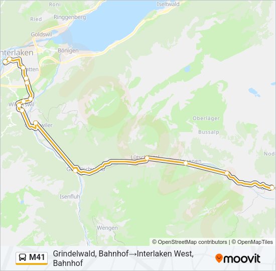 M41 Bus Line Map
