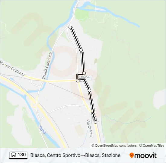 130 Bus Line Map