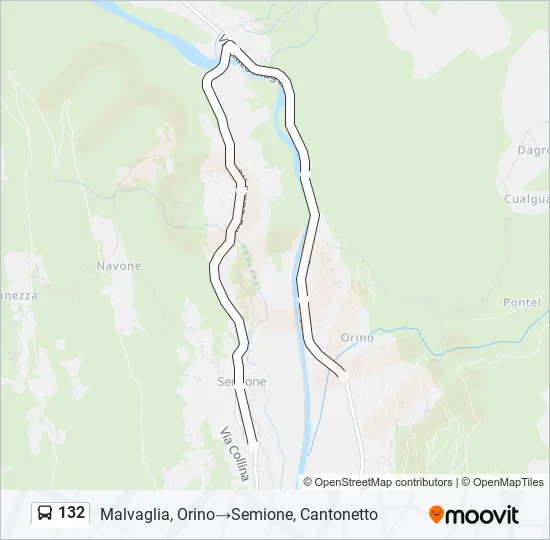 Plan de la ligne 132 de bus