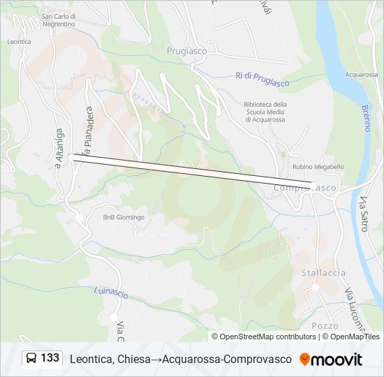 133 Bus Line Map