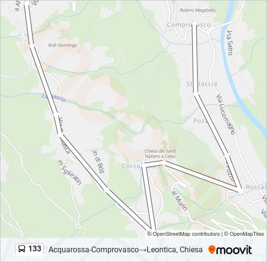 133 Bus Line Map