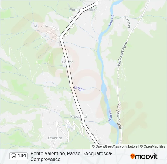134 Bus Line Map