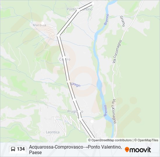 134 Bus Line Map