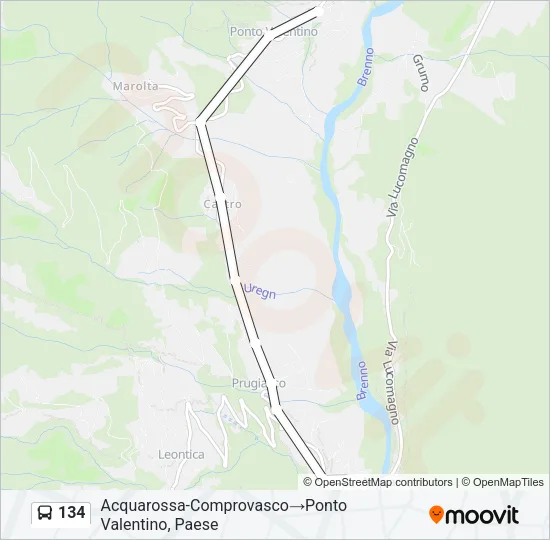 134 Bus Line Map