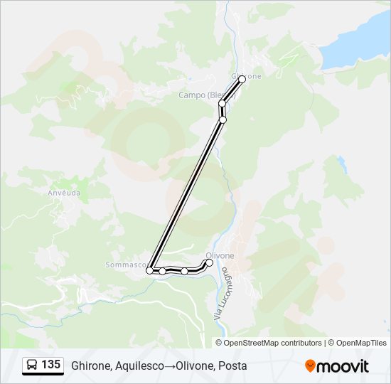 135 Bus Line Map