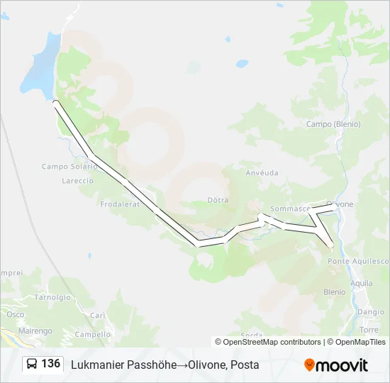 Plan de la ligne 136 de bus