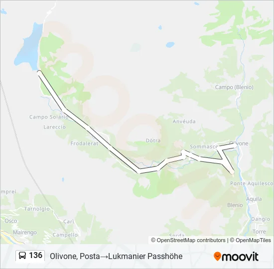 Plan de la ligne 136 de bus