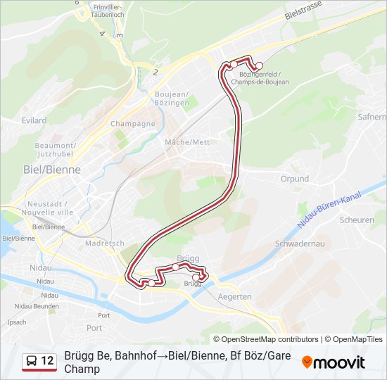 12 Bus Line Map