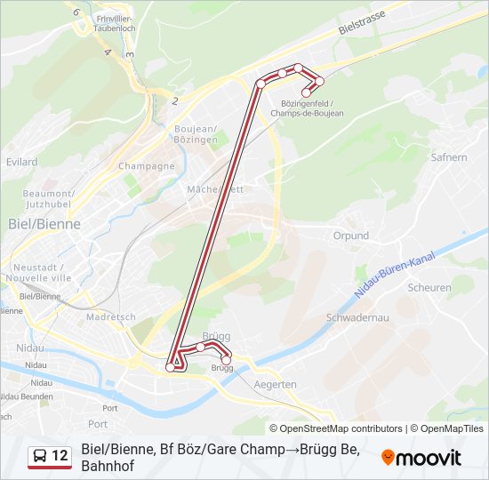 12 Bus Line Map