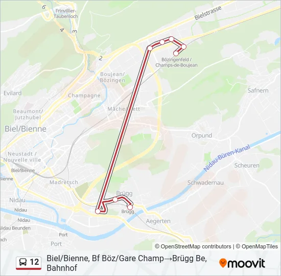 12 Bus Line Map