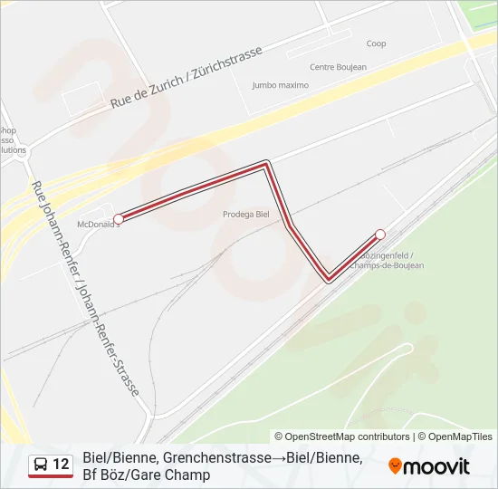 12 Bus Line Map