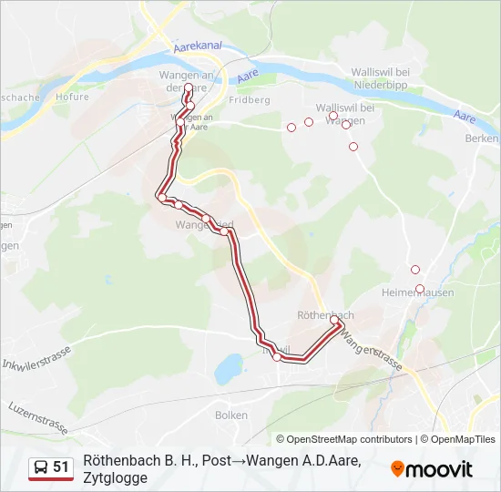 51 Bus Line Map