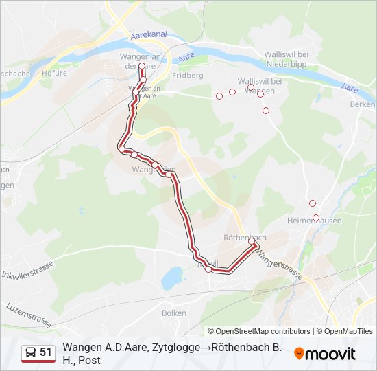 51 Bus Line Map