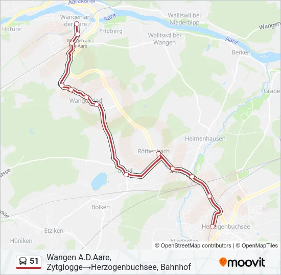 51 Bus Line Map