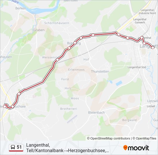51 Bus Line Map