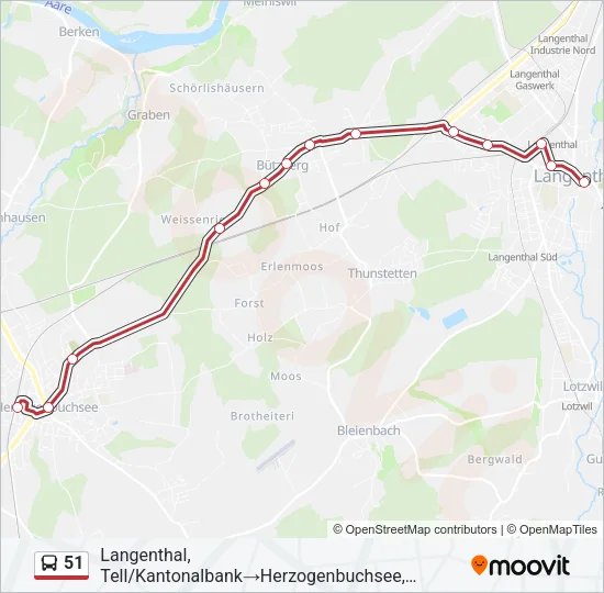 51 Bus Line Map