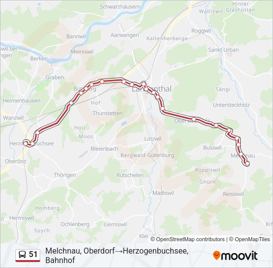 51 Bus Line Map