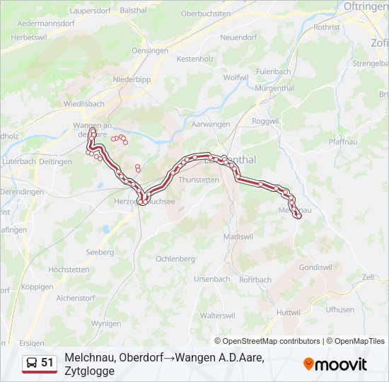 51 Bus Line Map