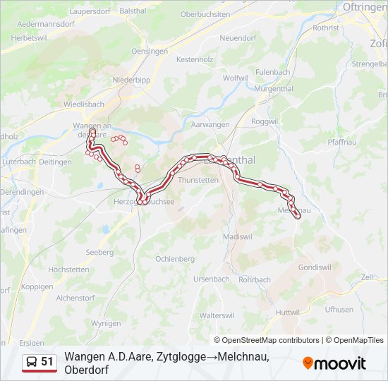 51 Bus Line Map