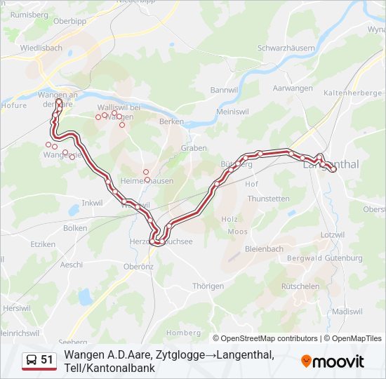 51 Bus Line Map