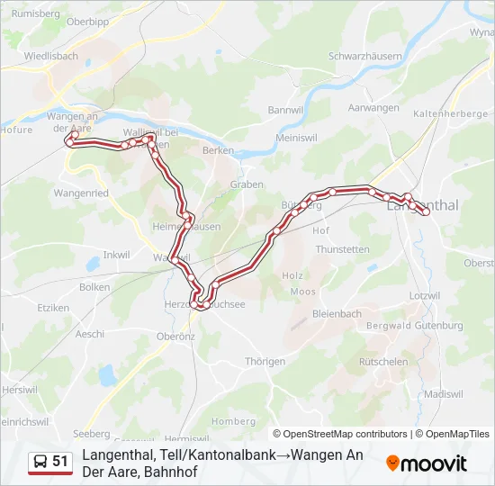 51 Bus Line Map