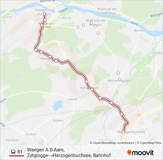 51 Bus Line Map