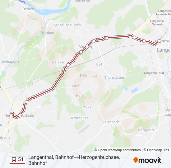 51 Bus Line Map