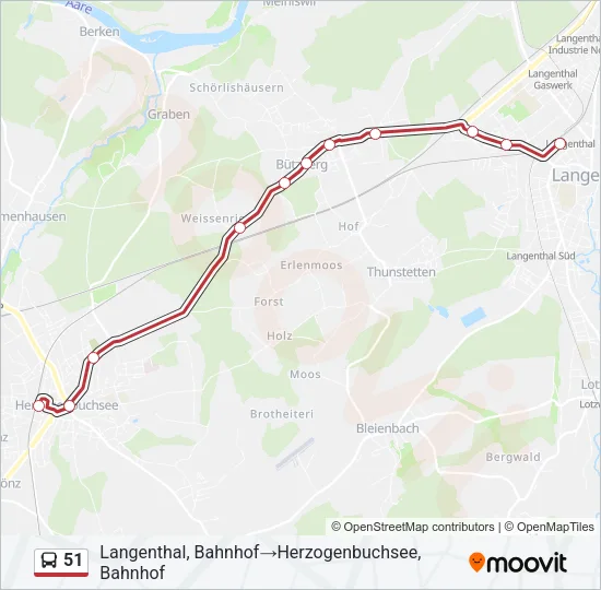 51 Bus Line Map