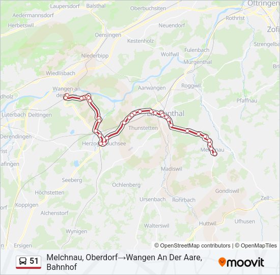 51 Bus Line Map