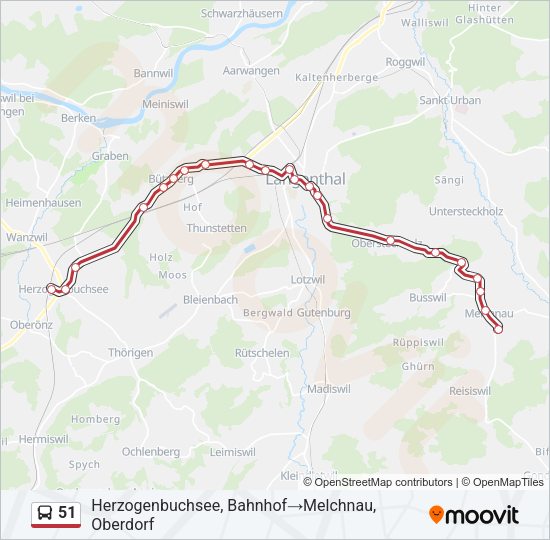 51 Bus Line Map