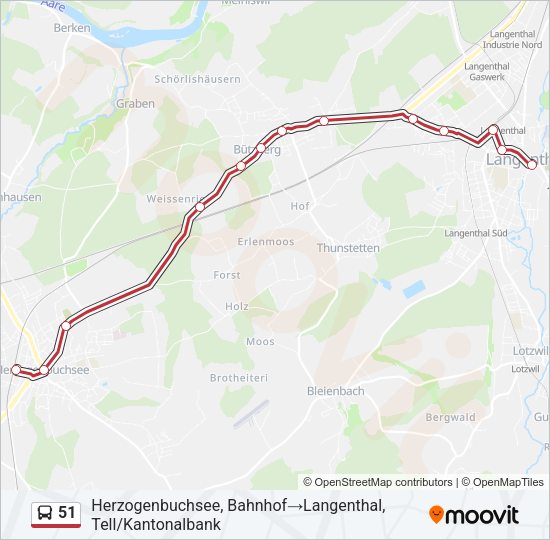 51 Bus Line Map