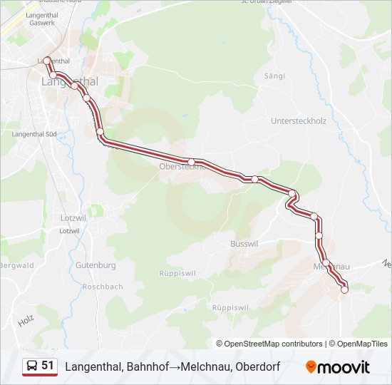 51 Bus Line Map