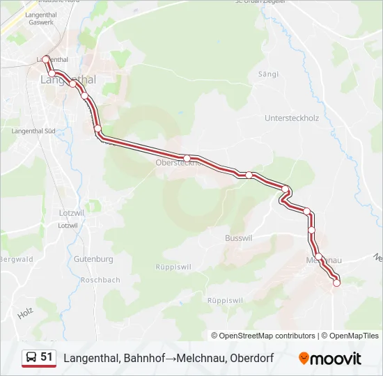 51 Bus Line Map