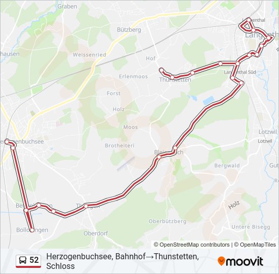 52 Bus Line Map