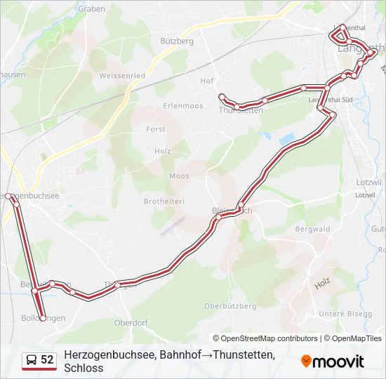 52 Bus Line Map