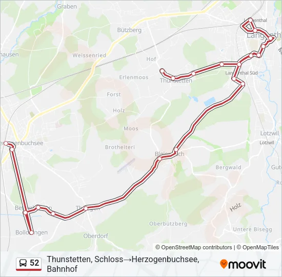 52 Bus Line Map