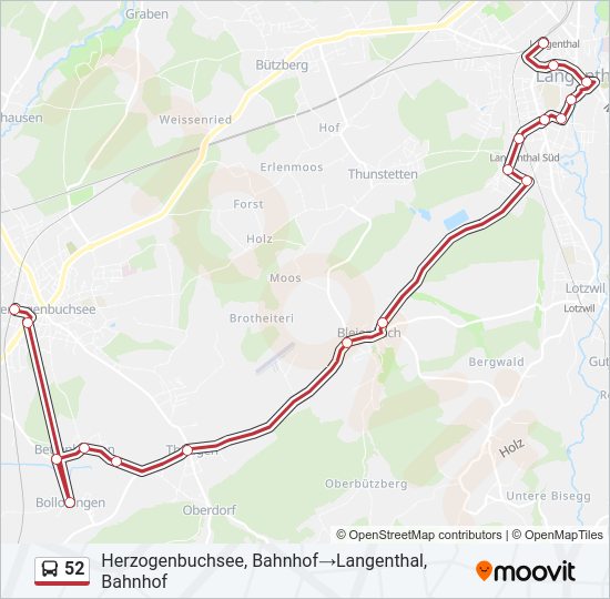 52 Bus Line Map