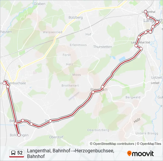 52 Bus Line Map
