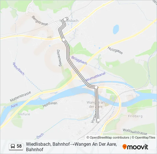 58 Bus Line Map