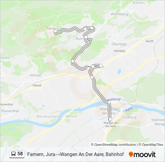 58 Bus Line Map