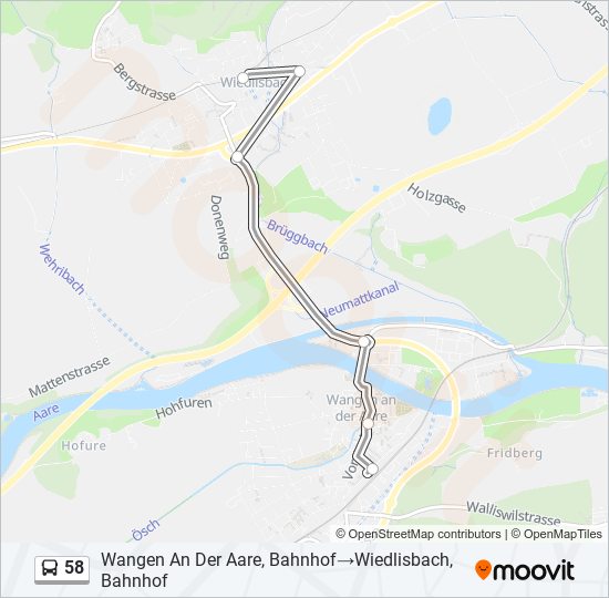 58 Bus Line Map