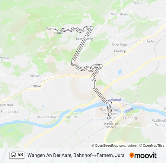 58 Bus Line Map